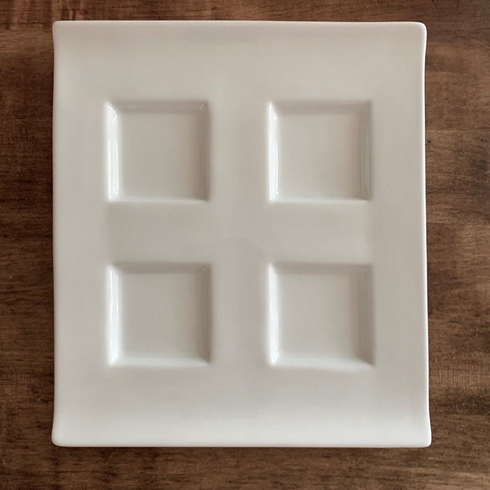 Fortessa "Fortaluxe" Square 4-Section Appetizer Plate | Porcelain | Germany
